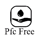 PFC Free logo with a hand holding a drop of water inside a square border.