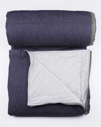 Wool Sleeping bag | Sustainable | Nature | Cruelty-free outerwear | Blue and Green | Still life | Product shot