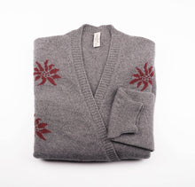 Load image into Gallery viewer, D023 ELIN | Cima Bianca Merino Wool | Merino Knitwear | Outdoor KnitWear | Merino Wool Wool Cardigan | Merino Wool Sweater | Grey | Product Shot | Red Details | 
